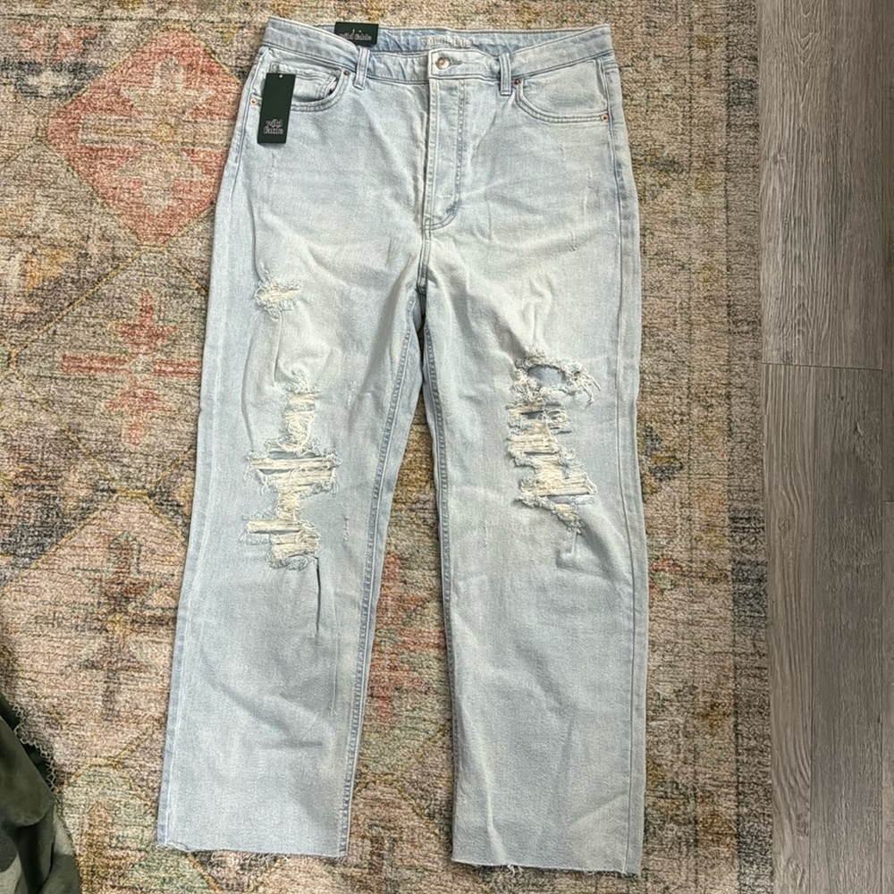 🆕NWT* WILD FABLE HIGH-RISE STRAIGHT LEG CROP DISTRESSED JEANS Size16